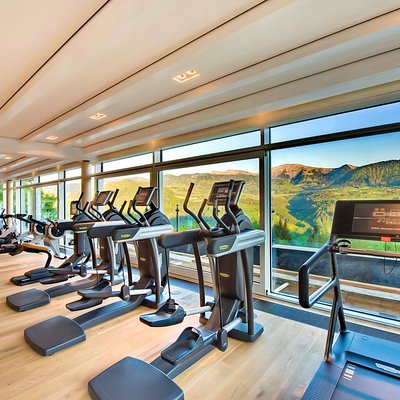 Viehscheid in Oberstaufen: Infos und Termine Fitnessstudio mit Geräten vor großen Fenstern und Bergpanorama